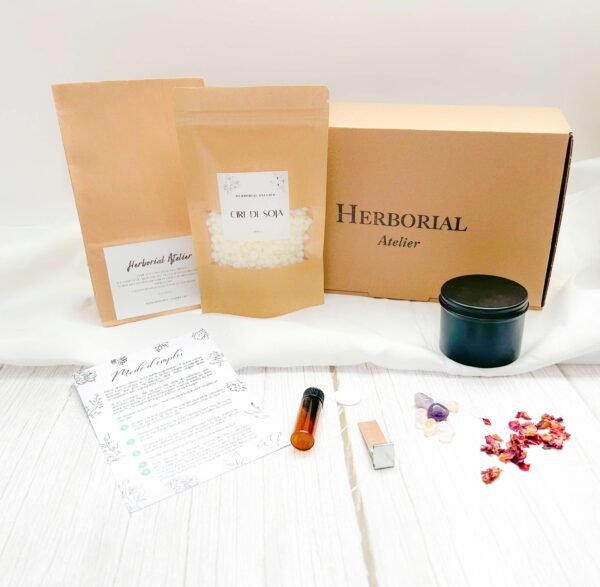 1 Kit Bougie avec Cristaux - Herborial Atelier