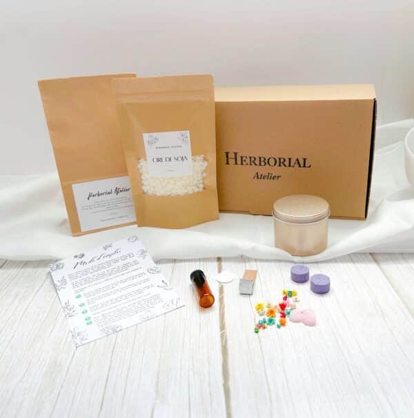 1 Kit Bougie avec Fleurs Séchées - Herborial Atelier