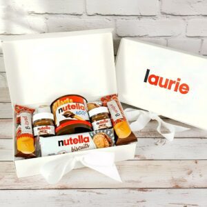 coffret rempli de nutella avec une personnalisation