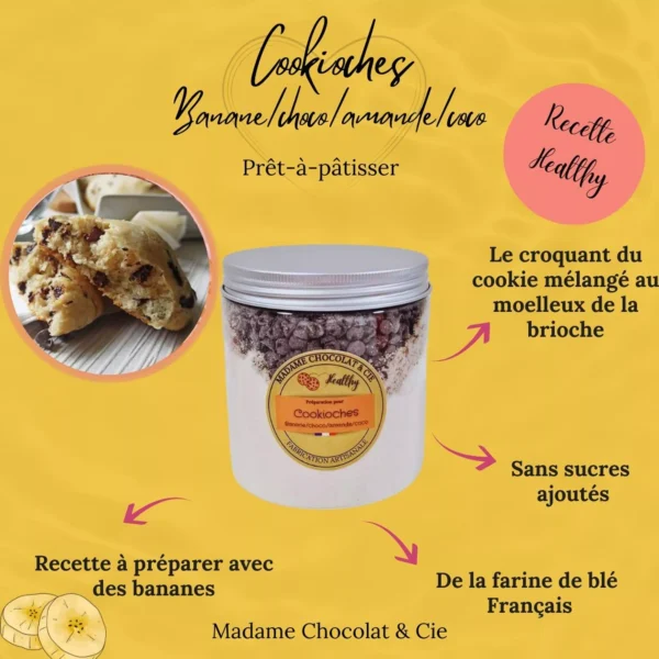 préparation cookies banane chocolat healthy