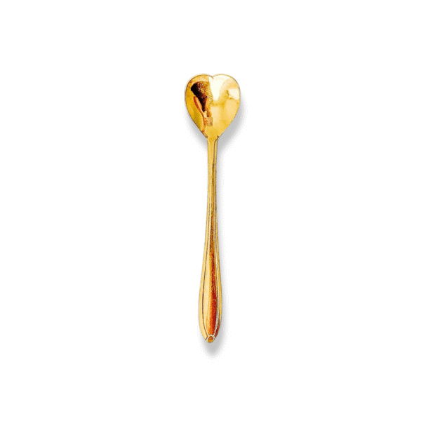 cuillère dorée en forme de coeur