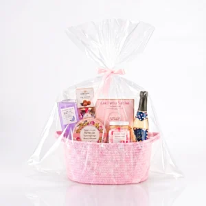 panier cadeau rose