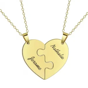 collier coeur gold séparé à personnaliser